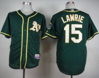 Oakland Athletics #15 Brett Lawrie Green Cool Base Stitched MLB Jersey