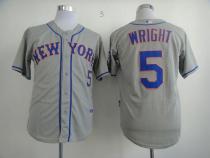 New York Mets -5 David Wright Stitched Grey MLB Jersey