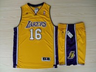 Lakers - 16 pau gasol Yellow the new fabric fans edition