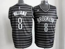 Brooklyn Nets -8 Deron Williams Black Grey Groove Stitched NBA Jersey