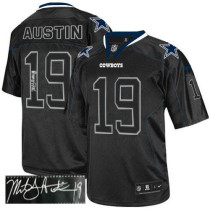 Nike NFL Men Dallas Cowboys #19 Miles Austin Elite Lights Out Black Autographed Stitched Jersey