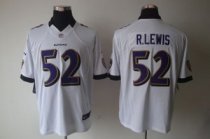 Nike Ravens -52 Ray Lewis White Stitched NFL Limited Jersey