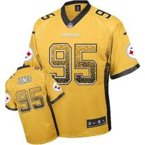 Nike Pittsburgh Steelers #95 Jarvis Jones Gold Men's Stitched NFL Elite Drift Fashion Jersey