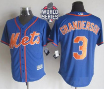 New York Mets -3 Curtis Granderson Blue Alternate Home New Cool Base W 2015 World Series Patch Stitc