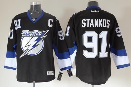 Tampa Bay Lightning -91 Steven Stamkos Black Stitched NHL Jersey