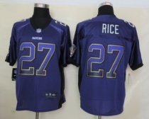 2013 NEW Nike Baltimore Ravens 27 Rice Drift Fashion Purple Elite Jerseys