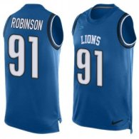 Nike Lions -91 A'Shawn Robinson Blue Team Color Stitched NFL Limited Tank Top Jersey