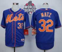 New York Mets -32 Steven Matz Blue Alternate Home Cool Base W 2015 World Series Patch Stitched MLB J