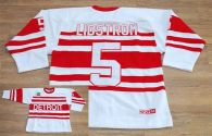 Detroit Red Wings -5 Nicklas Lidstrom White CCM Throwback 75TH Stitched NHL Jersey