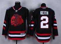 Chicago Blackhawks -2 Duncan Keith Black Red Skull 2014 Stadium Series Stitched NHL Jersey