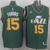 Revolution 30 Utah Jazz -15 Derrick Favors Green Stitched NBA Jersey