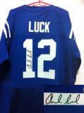 Nike Indianapolis Colts #12 Andrew Luck Royal Blue Team Color Men's Stitched NFL Elite Autographed J