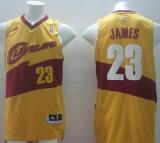 New Revolution 30 Cleveland Cavaliers -23 LeBron James Yellow Stitched NBA Jersey