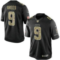 New Orleans Saints -9 Drew Brees Nike Black Salute To Service Jersey