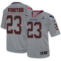 Nike Houston Texans -23 Arian Foster Lights Out Grey With Hall of Fame 50th Patch Mens Stitched NFL