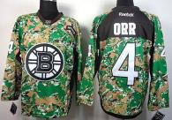 Boston Bruins -4 Bobby Orr Camo Veterans Day Practice Stitched NHL Jersey