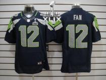 Nike Seattle Seahawks #12 Fan Steel Blue Team Color Super Bowl XLIX Men‘s Stitched NFL Elite Jersey