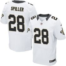 Nike New Orleans Saints #28 CJ Spiller White Men's Stitched NFL Elite Jersey