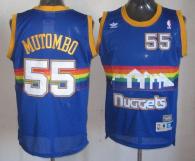 Denver Nuggets -55 Dikembe Mutombo Light Blue Throwback Stitched NBA Jersey