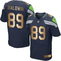 Nike Seahawks -89 Doug Baldwin Steel Blue Team Color Stitched NFL Elite Gold Jersey