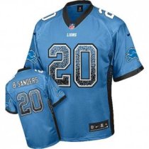 Nike Detroit Lions -20 Barry Sanders Blue Team Color NFL Elite Drift Fashion Jersey