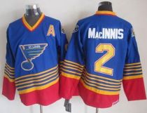 St Louis Blues -2 Al MacInnis Light Blue Red CCM Throwback Stitched NHL Jersey