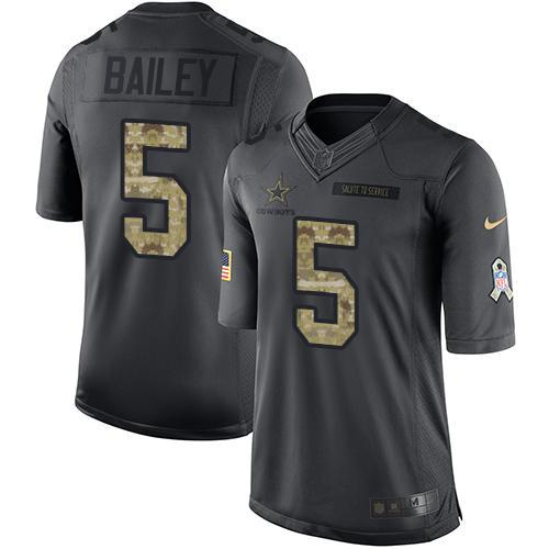 Dallas Cowboys -5 Dan Bailey Nike Anthracite 2016 Salute to Service Jersey