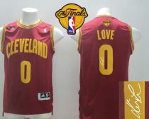 New Revolution 30 Autographed Cleveland Cavaliers -0 Kevin Love Red The Finals Patch Stitched NBA Je