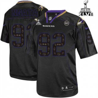 Nike Ravens -92 Haloti Ngata New Lights Out Black Super Bowl XLVII Men Stitched NFL Elite Jersey