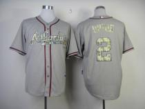 Atlanta Braves #2 BJ Upton Grey USMC Cool Base Stitched MLB Jersey