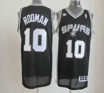 San Antonio Spurs -10 Dennis Rodman Black Revolution 30 Stitched NBA Jersey