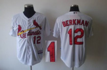 MLB St Louis Cardinals #12 Lance Berkman Stitched White Autographed Jersey