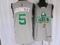 Boston Celtics -5 Kevin Garnett Stitched Grey 2010 Finals Commemorative NBA Jersey