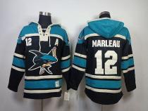 San Jose Sharks -12 Patrick Marleau Teal Sawyer Hooded Sweatshirt Stitched NHL Jersey
