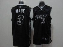 Miami Heat -3 Dwyane Wade Black Shadow Stitched NBA Jersey