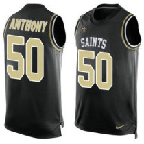 Nike Saints -50 Stephone Anthony Black Team Color Stitched NFL Limited Tank Top Jersey