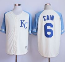 Kansas City Royals -6 Lorenzo Cain Cream Exclusive Vintage Stitched MLB Jersey