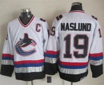 Vancouver Canucks -19 Markus Naslund White Black CCM Throwback Stitched NHL Jersey