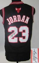 Revolution 30 Autographed Chicago Bulls -23 Michael Jordan Black Stitched NBA Jersey