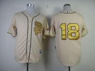 San Francisco Giants #18 Matt Cain Cream Gold No  Stitched MLB Jersey