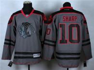 Chicago Blackhawks -10 Patrick Sharp Charcoal Cross Check Fashion Stitched NHL Jersey