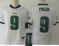 Nike NFL Philadelphia Eagles #9 Nick Foles White Men's Stitched Elite Autographed Jersey