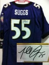 NEW Baltimore Ravens 55 Terrell Suggs Purple Signed Elite NFL Jerseys