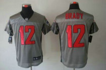 Nike Patriots -12 Tom Brady Grey Shadow Stitched NFL Elite Jersey
