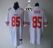 Nike San Francisco 49ers #85 Vernon Davis White Super Bowl XLVII Men‘s Stitched NFL Elite Jersey