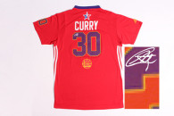 Autographed 2014 NBA All Star Golden State Warriors -30 Stephen Curry Red Jerseys