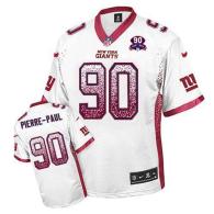 Nike New York Giants #90 Jason Pierre-Paul White With 1925-2014 Season Patch Men's Stitched NFL Elit
