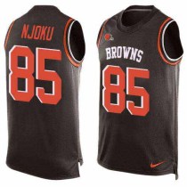 Nike Browns -85 David Njoku Brown Team Color Stitched NFL Limited Tank Top Jersey