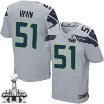 Nike Seattle Seahawks #51 Bruce Irvin Grey Alternate Super Bowl XLIX Men‘s Stitched NFL Elite Jersey