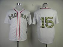 Boston Red Sox #15 Dustin Pedroia White USMC Cool Base Stitched MLB Jersey